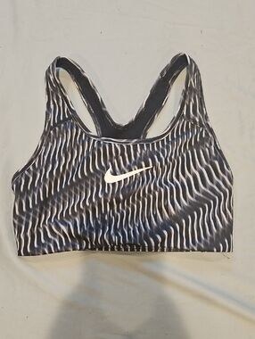 Nike Black & White Wavy Print Sports Bra